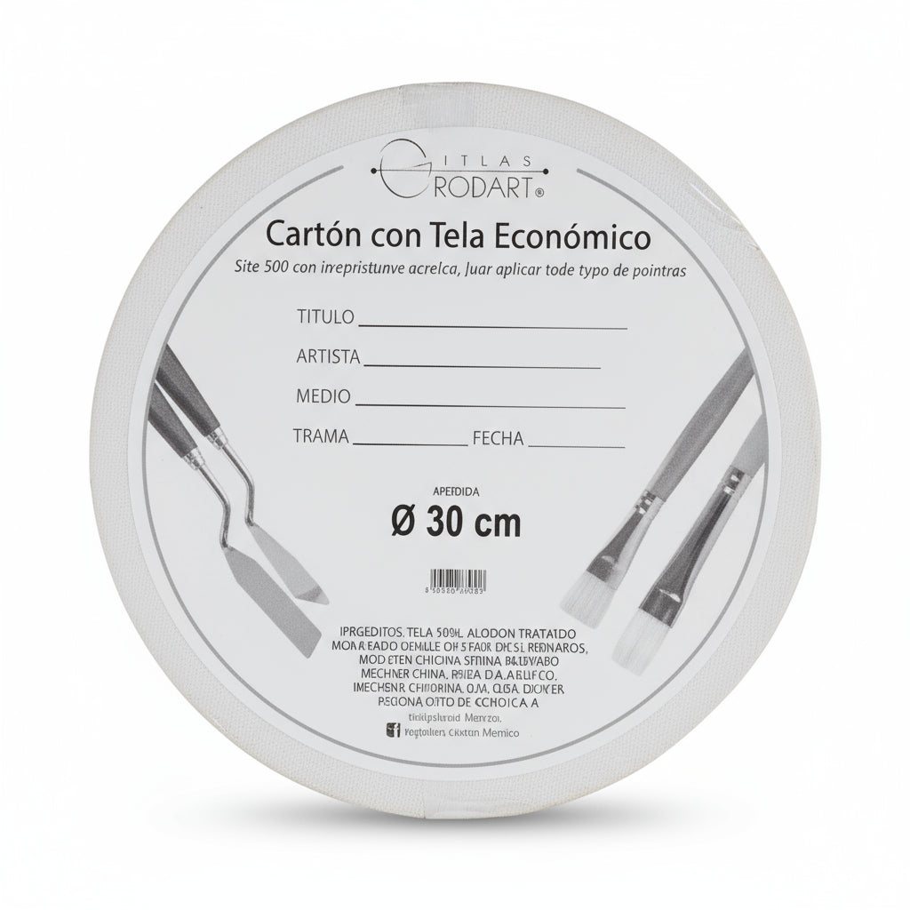 Cartón con tela redondo 30cm de diámetro