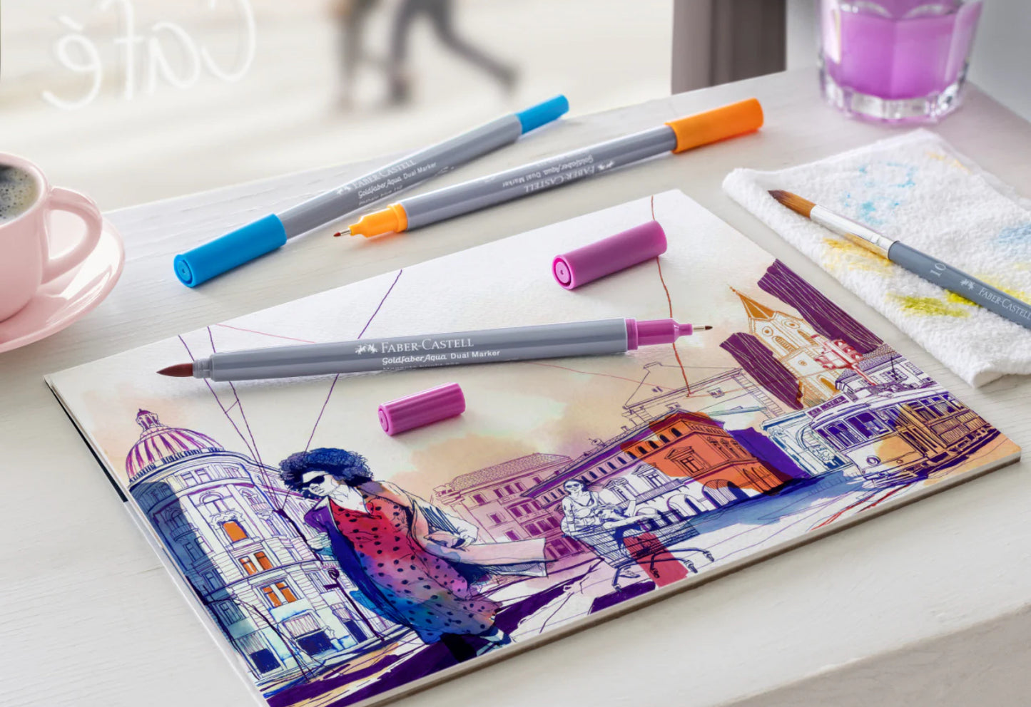 6 Dual markers Goldfaber Aqua Faber Castell