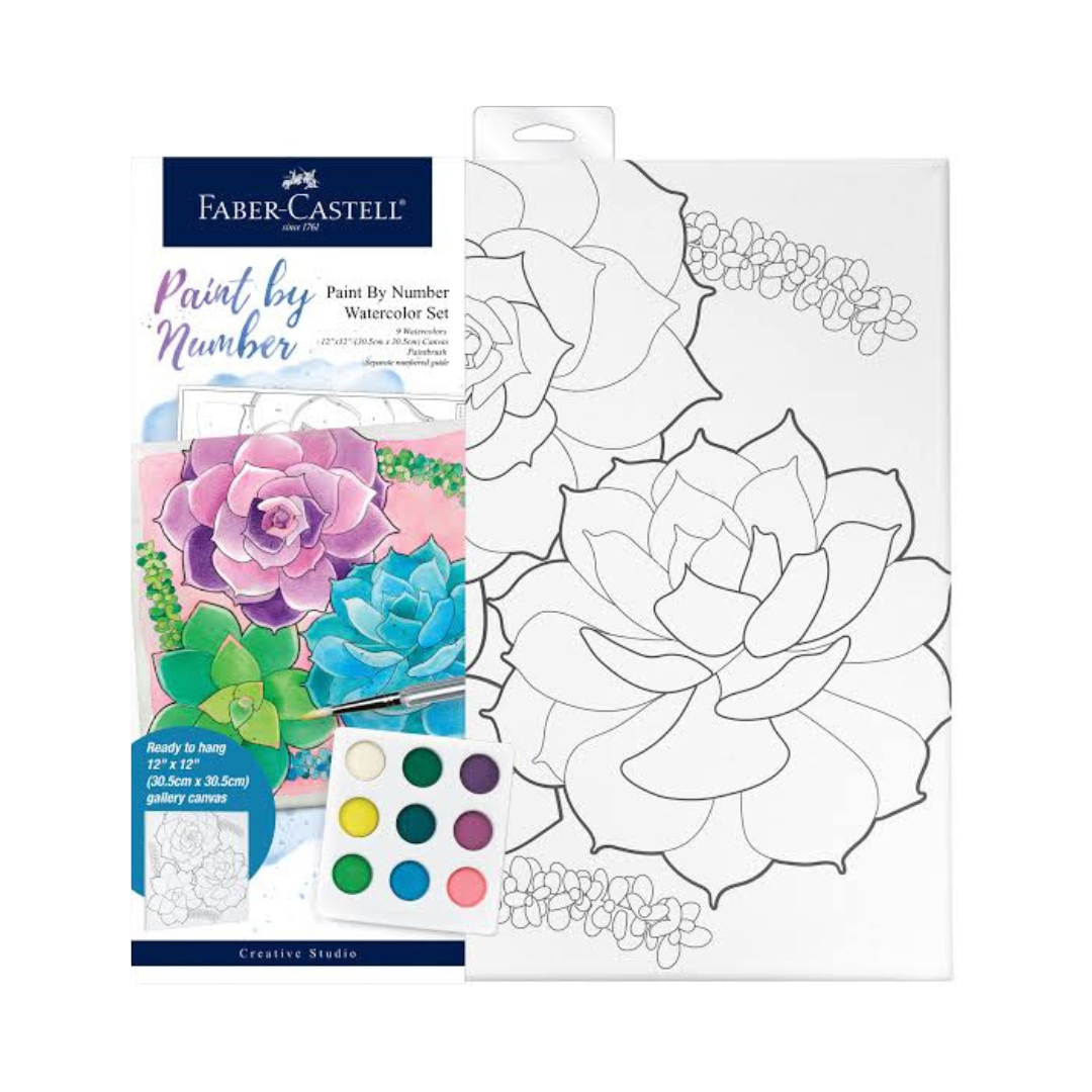 Set pinta por número suculentas Faber Castell