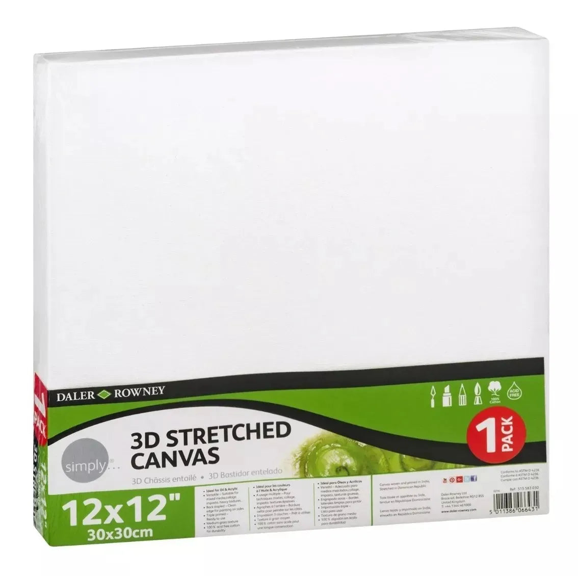 Bastidor 12x12” 3D stretch Daler Rowney