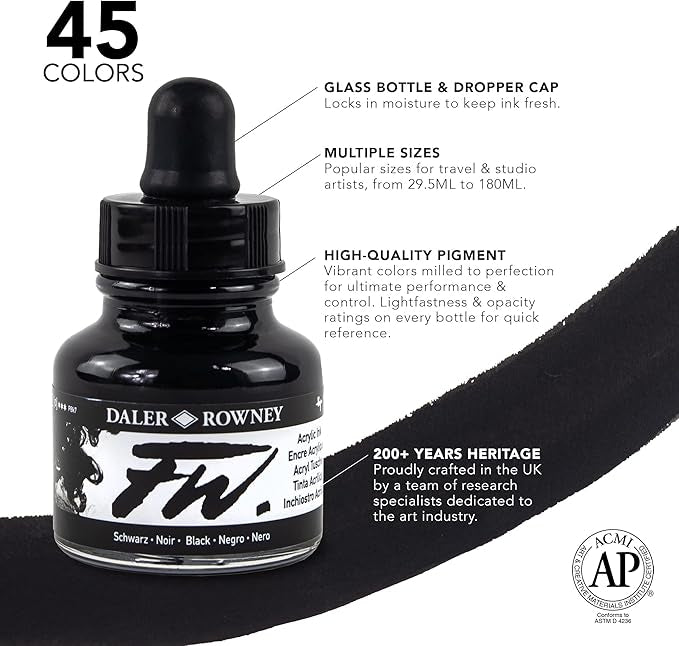 Acrilic Artist Ink shimmering colours set c/6