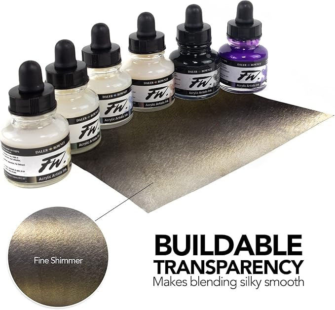 Acrilic Artist Ink shimmering colours set c/6