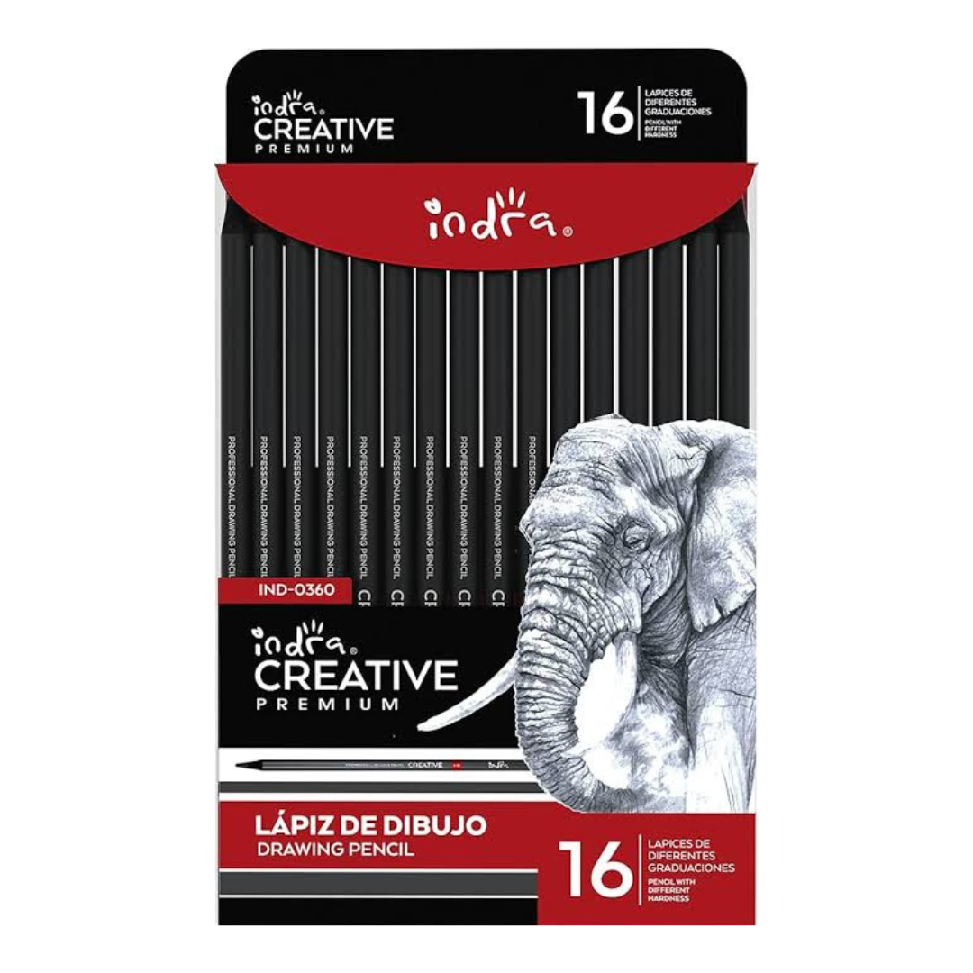 Set de lápices de grafito Indra con 16
