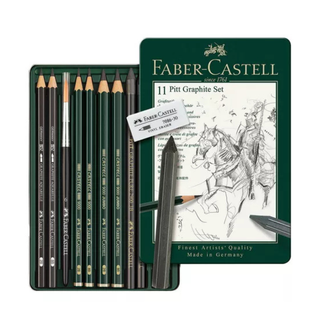 Pitt graphite set Faber Castell c/11 piezas