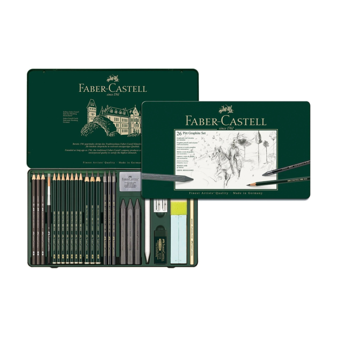 Pitt graphite set Faber Castell 26 piezas