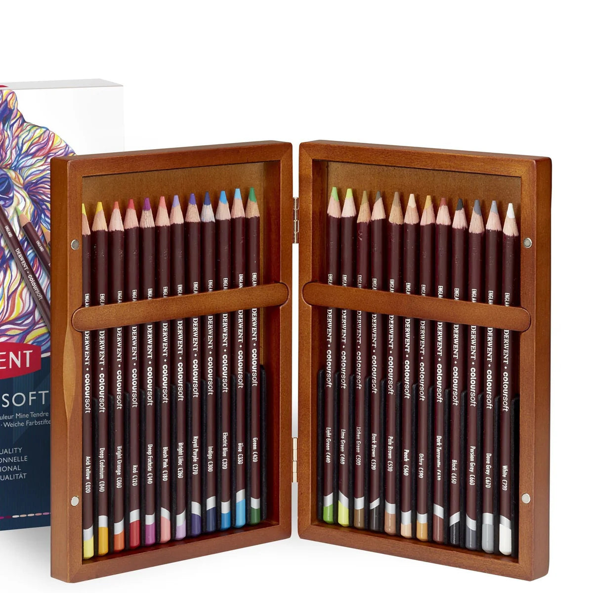 COLOURSOFT SET di 48 matite colorate in scatola di legno - DERWENT