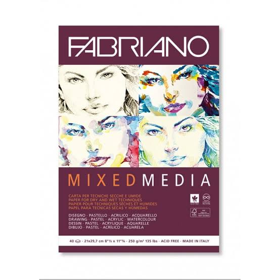 Bloc mix media FABRIANO A4 250gr