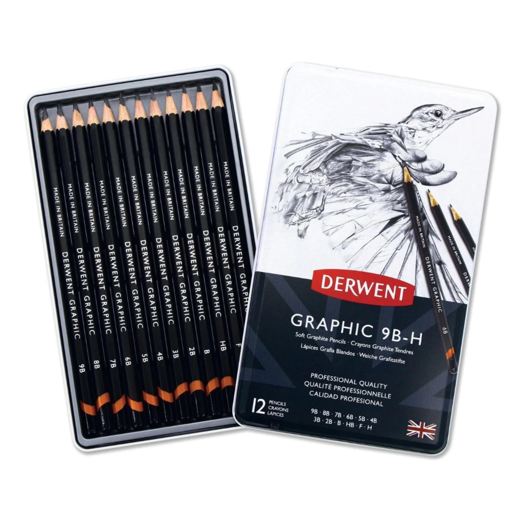 Set de 12 lápices de grafito Derwent 9B-H
