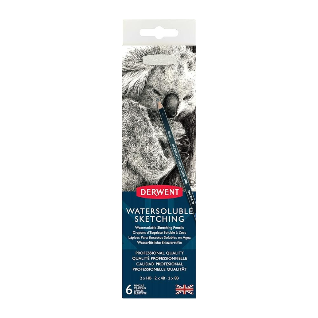 Lápices Watersoluble Sketching Derwent c/6 piezas