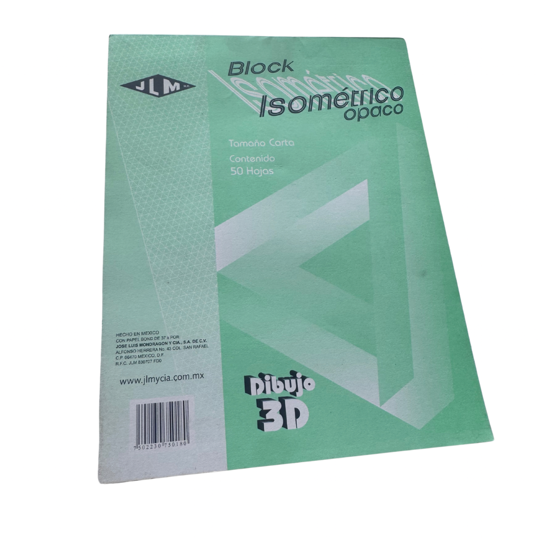Bloc isométrico carta con 50 hojas