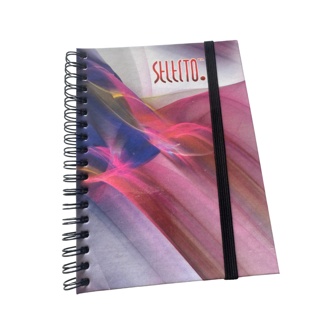 Cuaderno A6 de rayas con liga