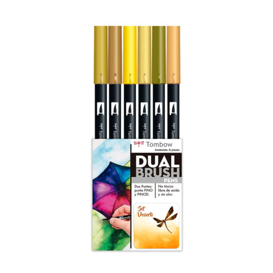 Marcadores Dual Brush Tombow set desierto c/6