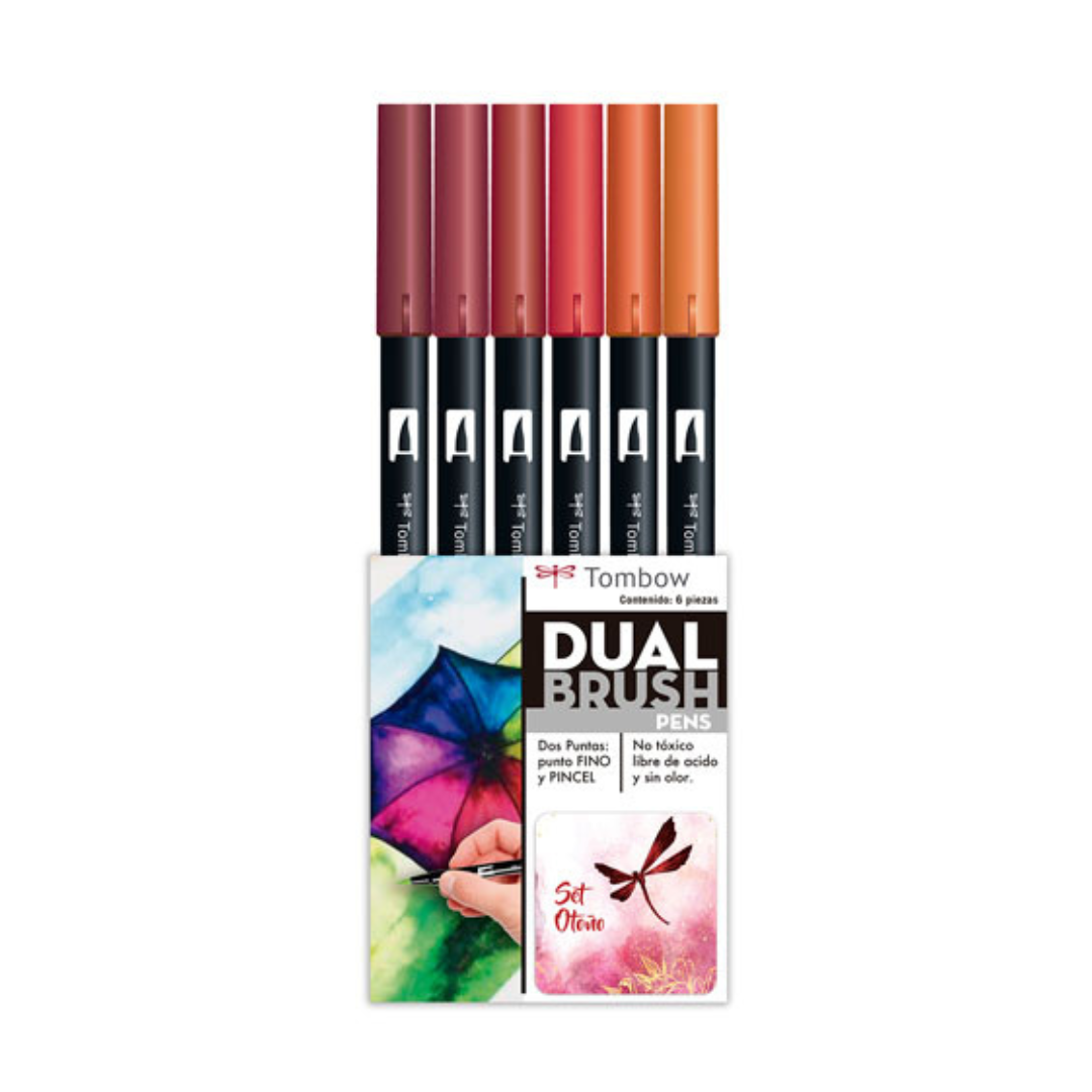 Marcadores Dual Brush Tombow set otoño c/6