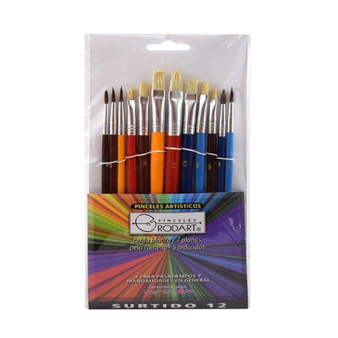 Set de pinceles artísticos c/12 Rodart