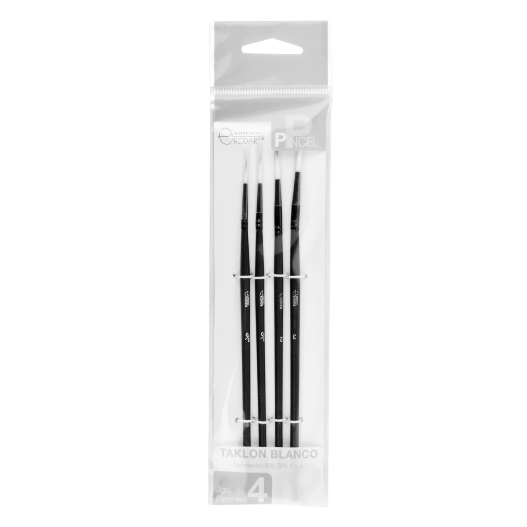 Set de pinceles taklon blanco c/4 Rodart