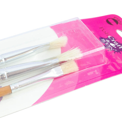 Set de pinceles cerda blanca c/3 Policraft JP2