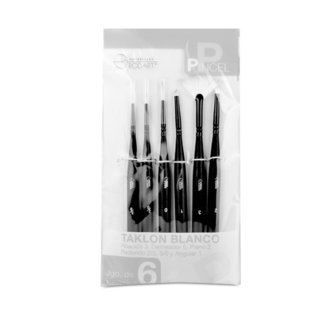 Set de pinceles mini taklon dorado Rodart c/6