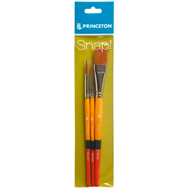 Set de pinceles Snap Princeton taklon dorado c/3