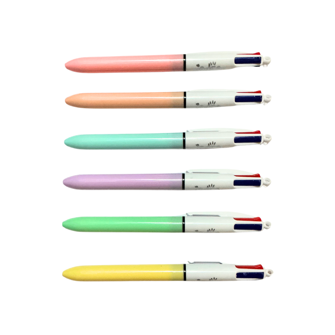 Pluma retráctil 4 tintas básicas Indra individual