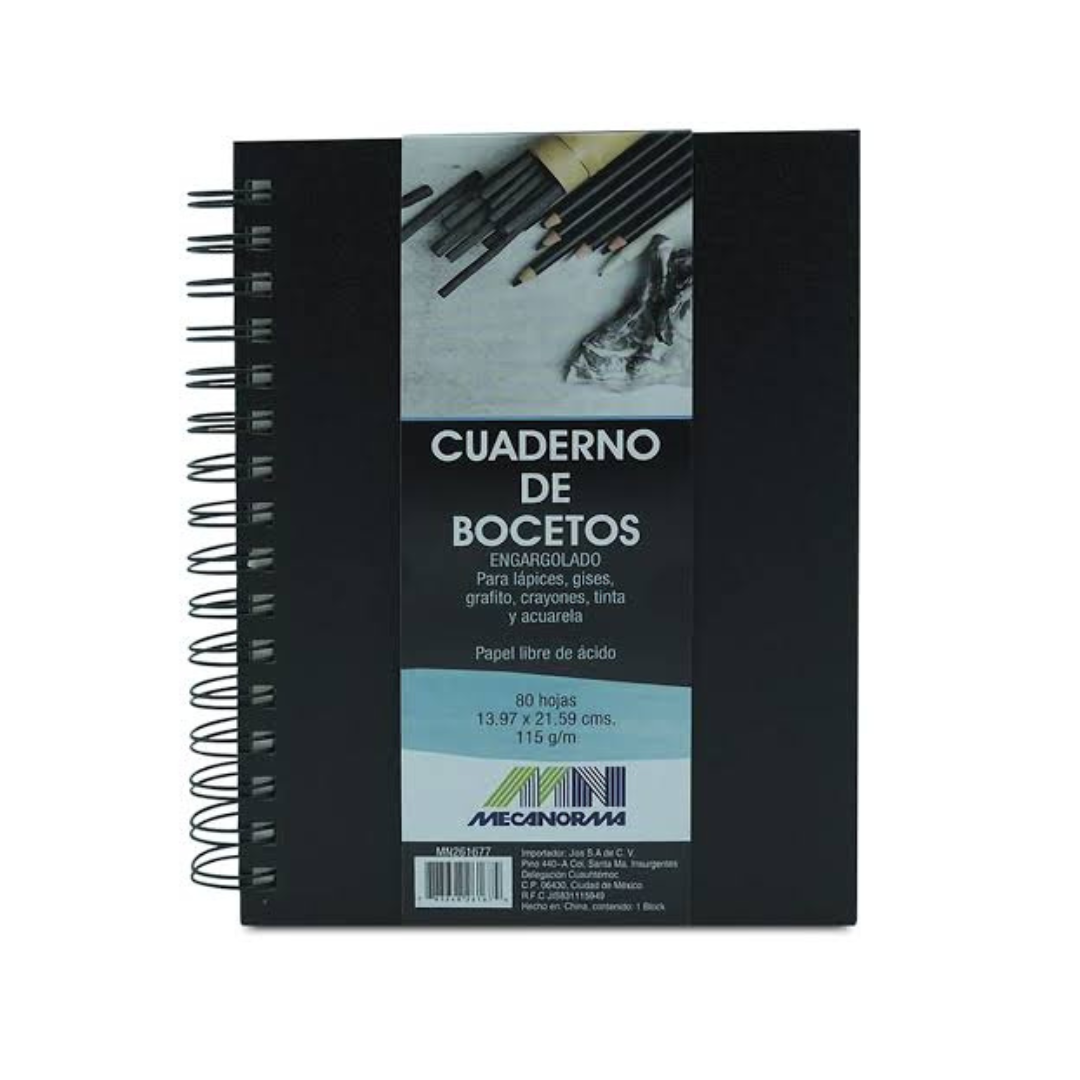 Bloc mecanorma 13.97x21.59 con espiral