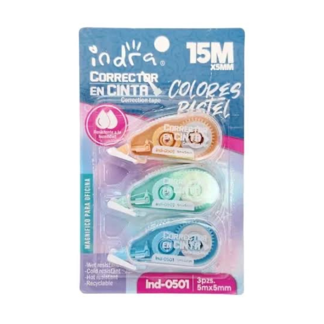 Juego de 3 correctores en cinta Indra