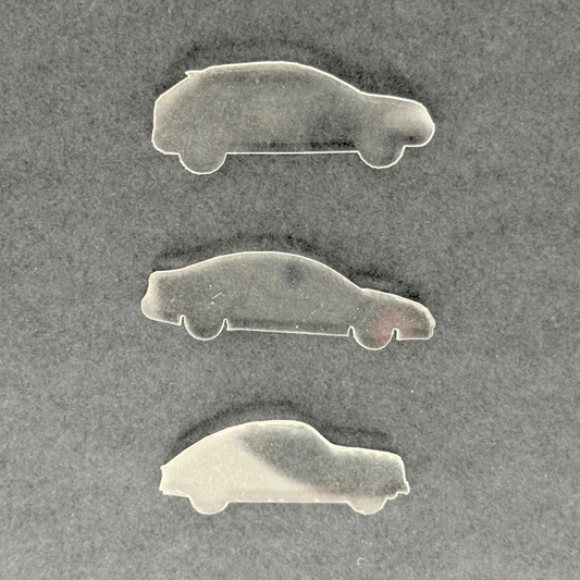 Siluetas de autos transparentes c/3 esc 1:50