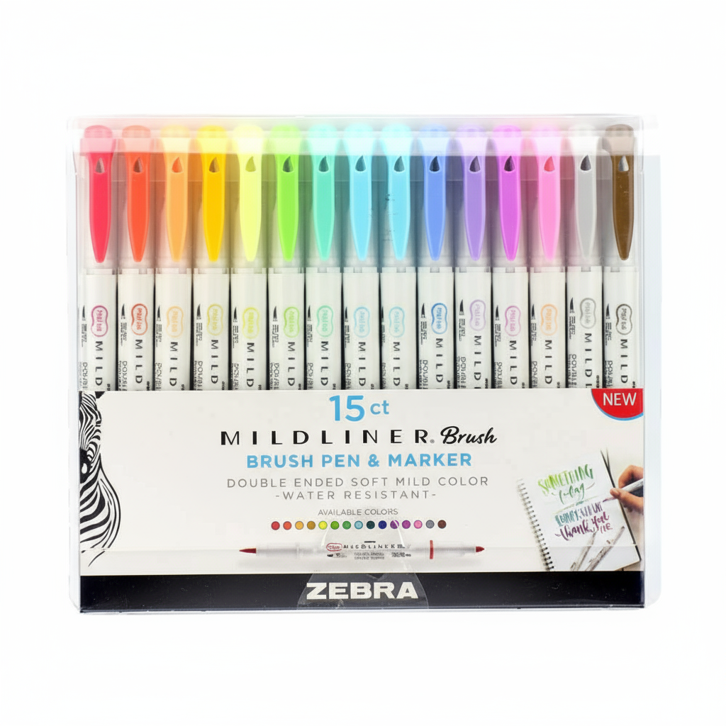 15ct Mildliner Brush Pen & Marker Zebra