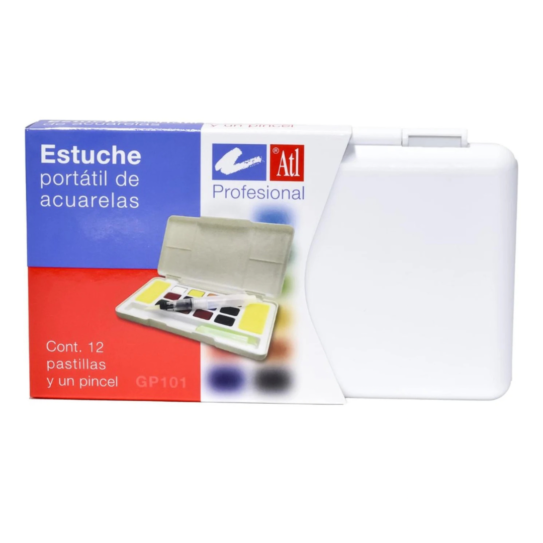 Estuche Portátil de Acuarelas Atl 12 Pastillas