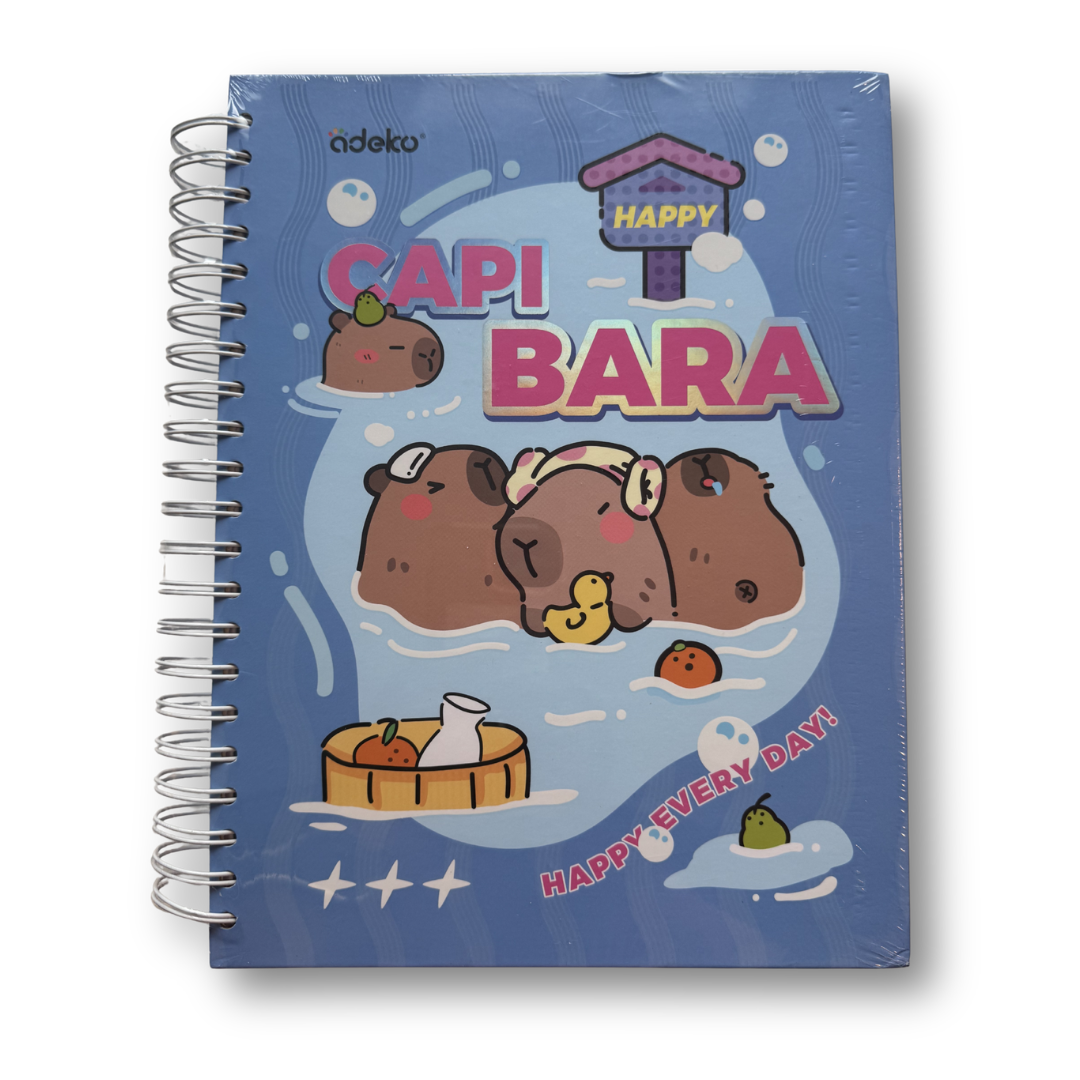 Cuaderno profesional 200 hojas pasta gruesa rayas capibara