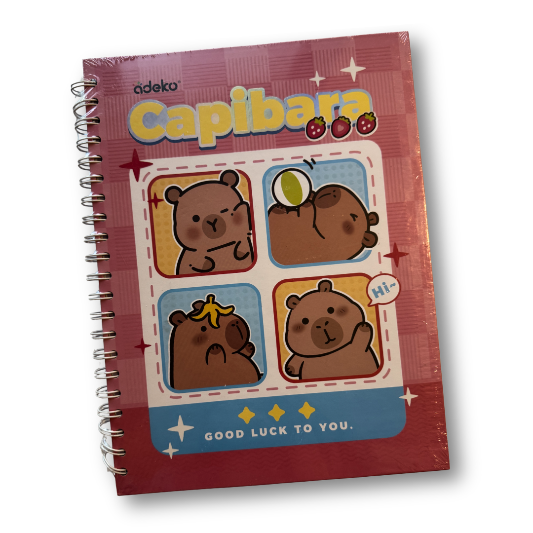 Cuaderno profesional 100 hojas pasta gruesa rayas capibara