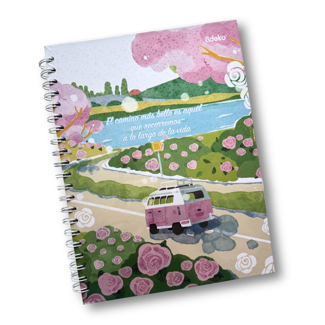 Cuaderno profesional 100 hojas pasta gruesa cuadros 7mm deco