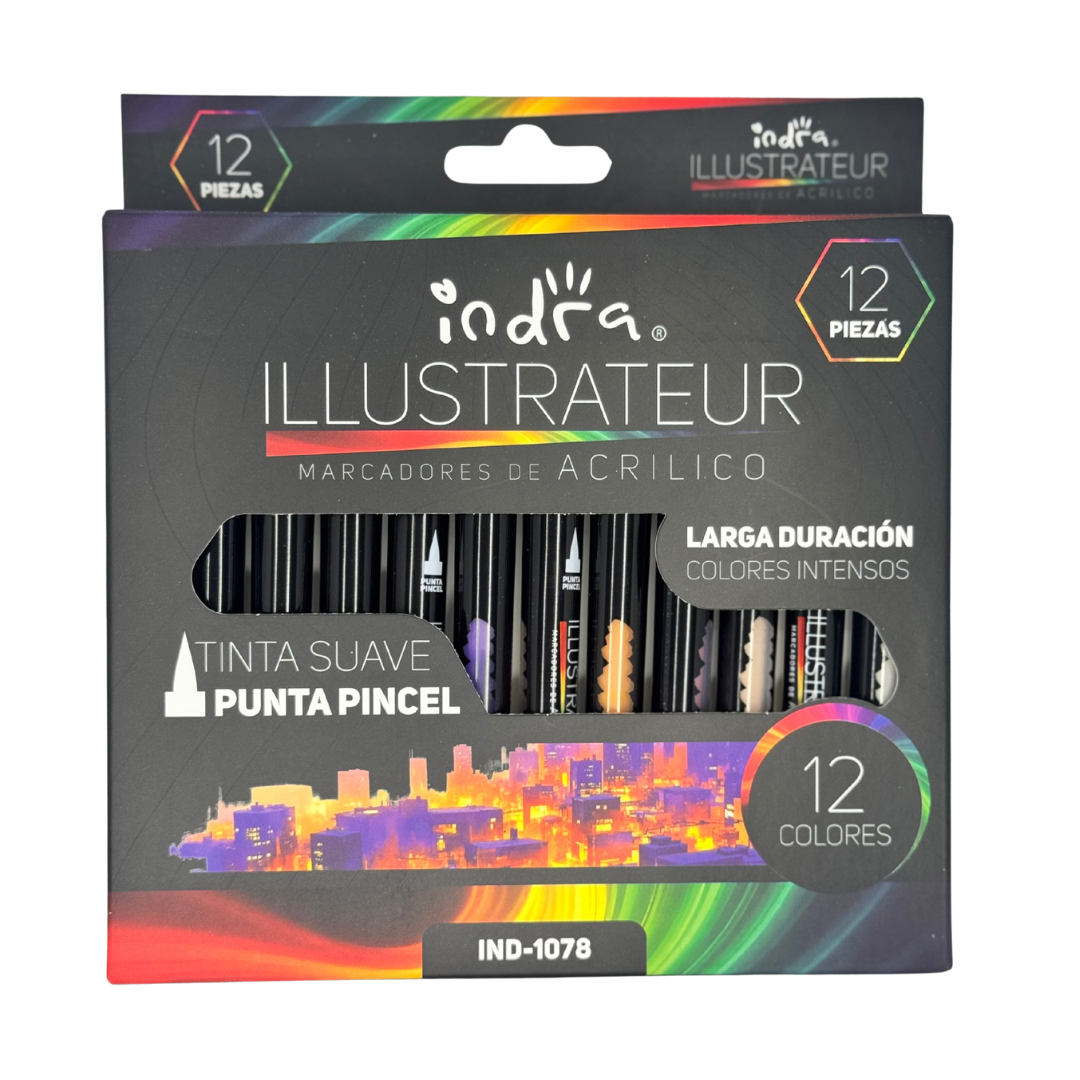 Marcadores acrílicos Illustrateur Indra con 12