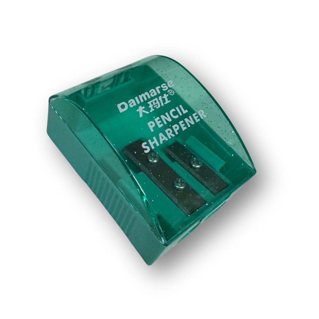 Sacapuntas con depósito doble orificio glitter