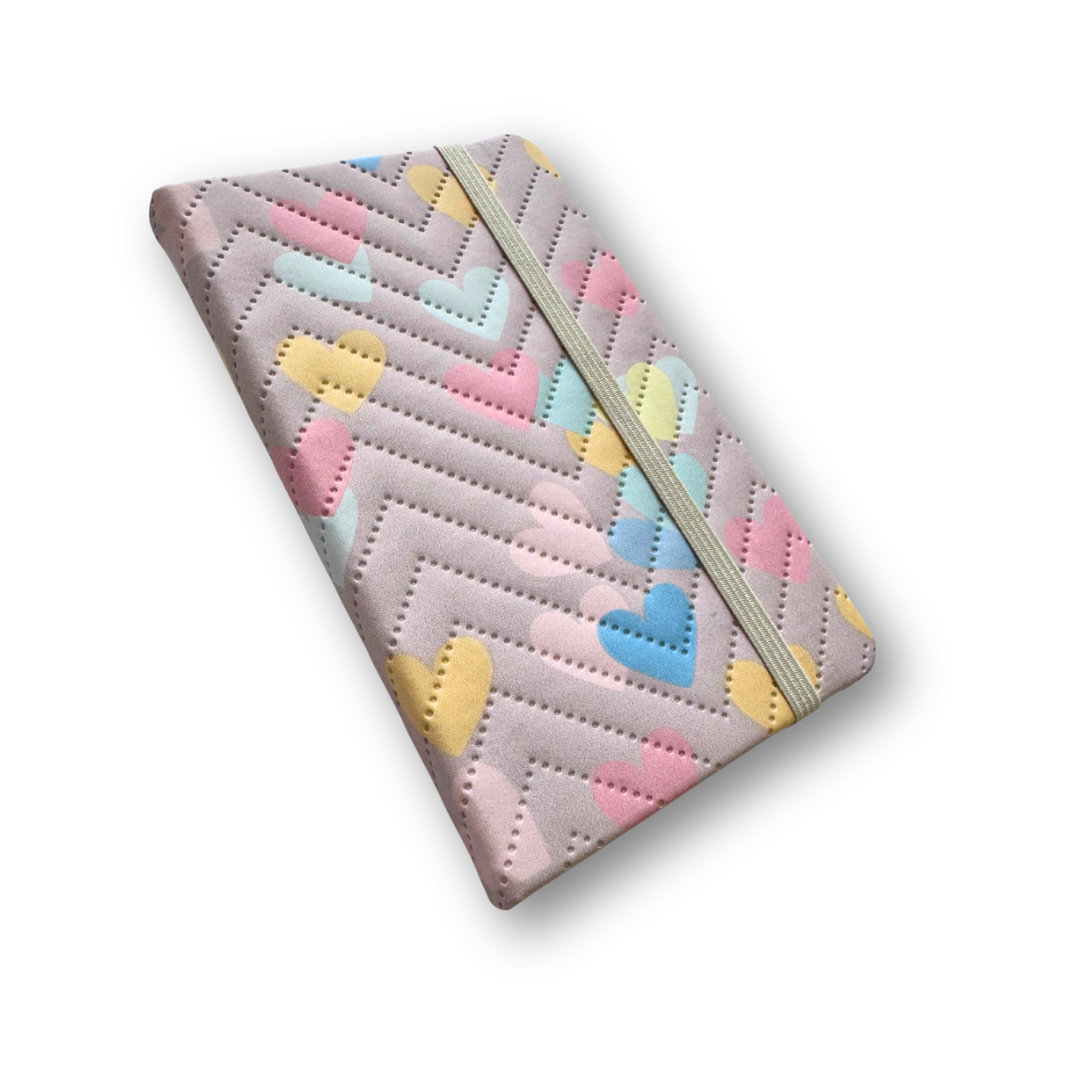 Libreta cosida A6 de cuadros 6mm con liga heart