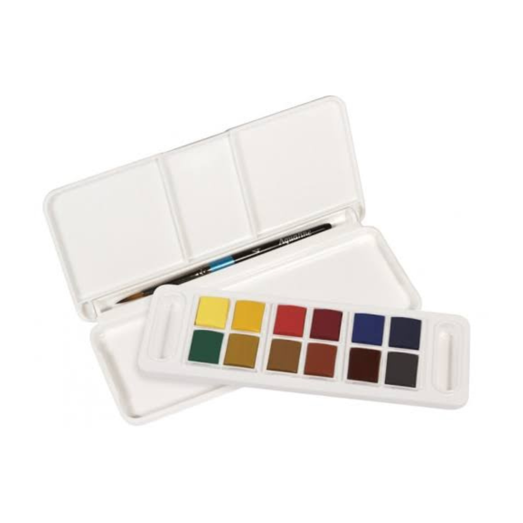 Acuarelas aquafine Daler Rowney con 12 pastillas + pincel
