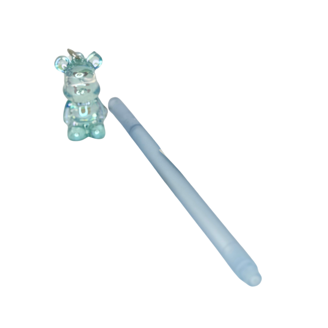 Pluma con llavero de cristal