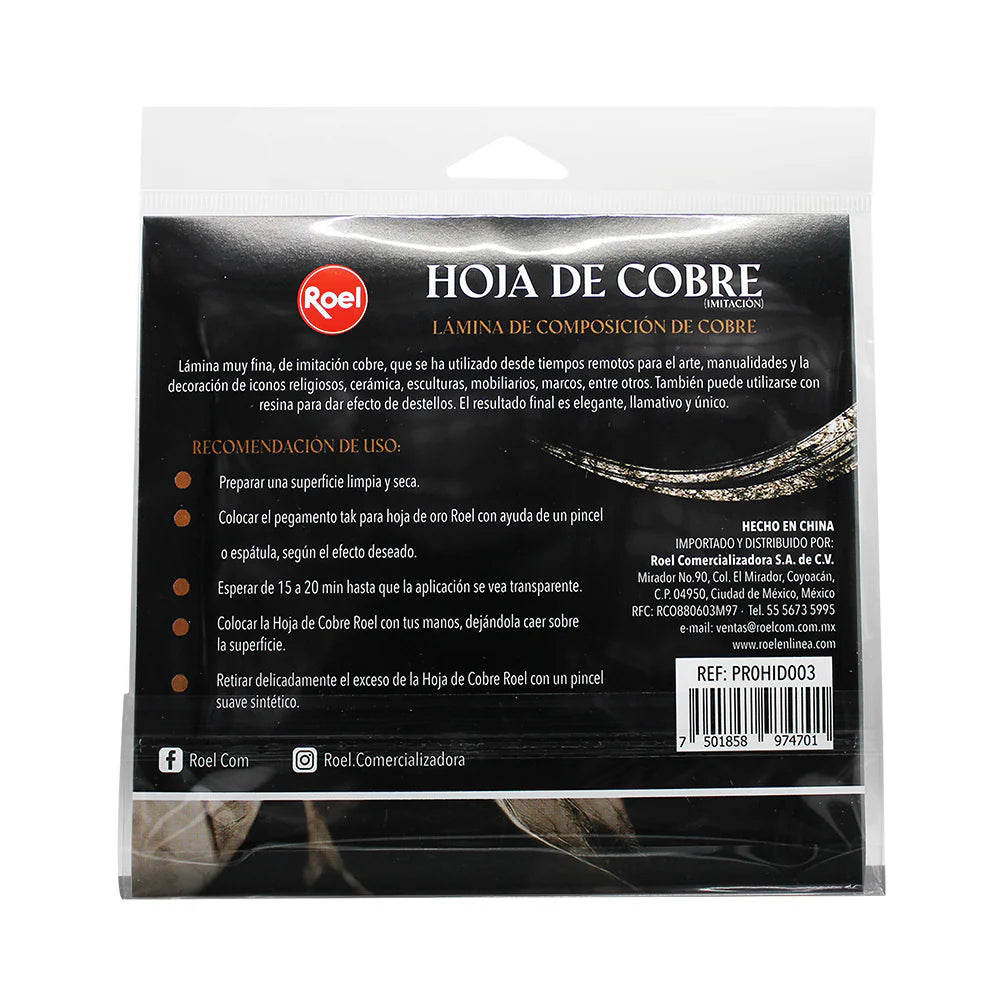 Paquete hoja de cobre Roel