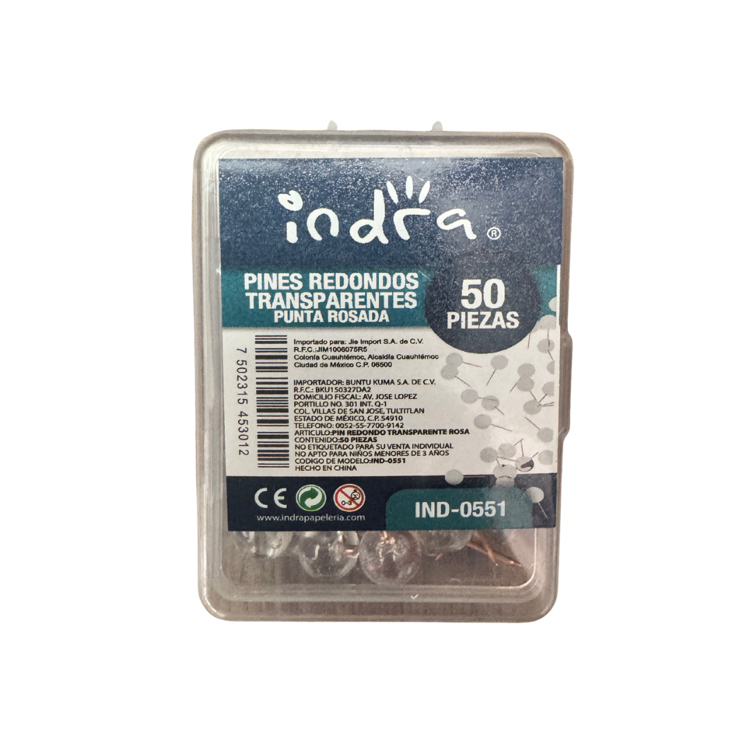 Pines redondos transparentes con 50