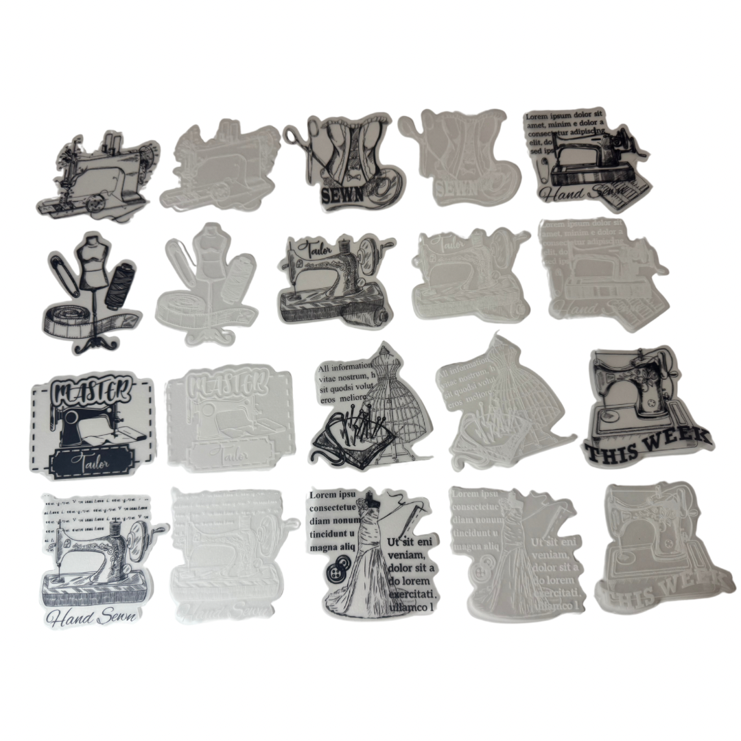 Stickers blanco y negro costura