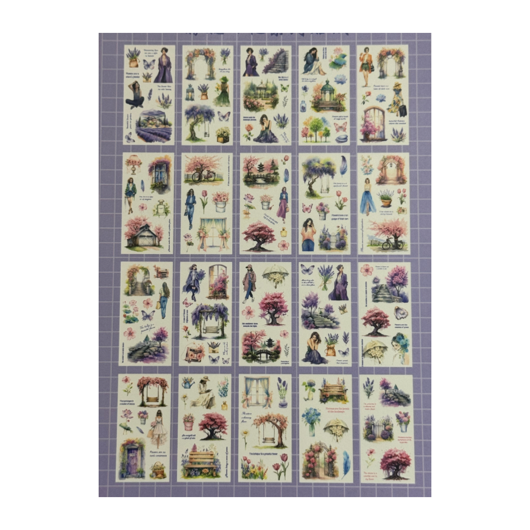 Plantilla de Stickers flores