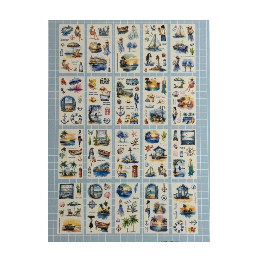 Plantilla de Stickers de océano