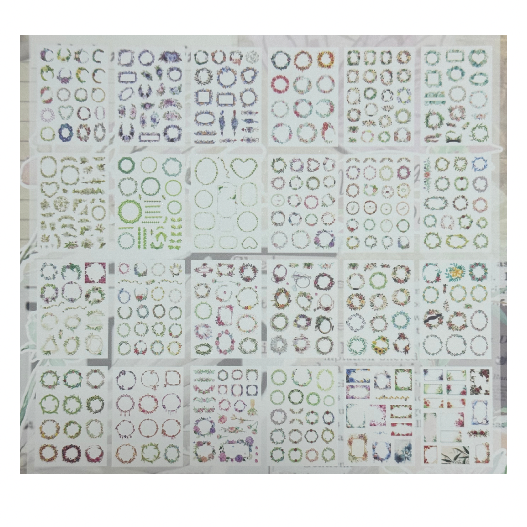 Plantilla de Stickers de papel arroz de marcos