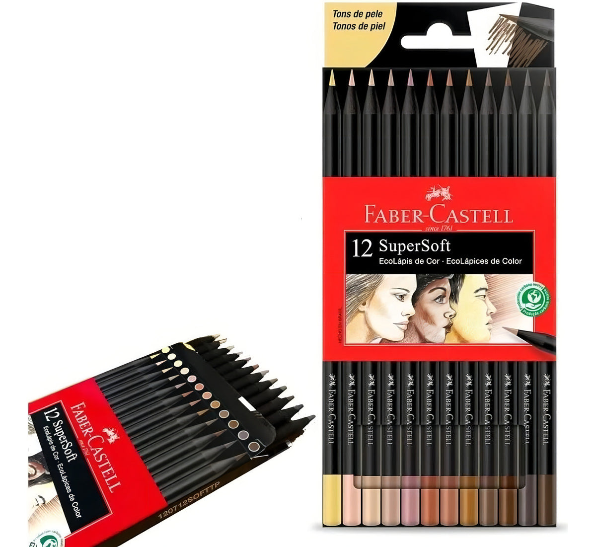 Lápices SuperSoft tonos piel c/12 Faber Castell