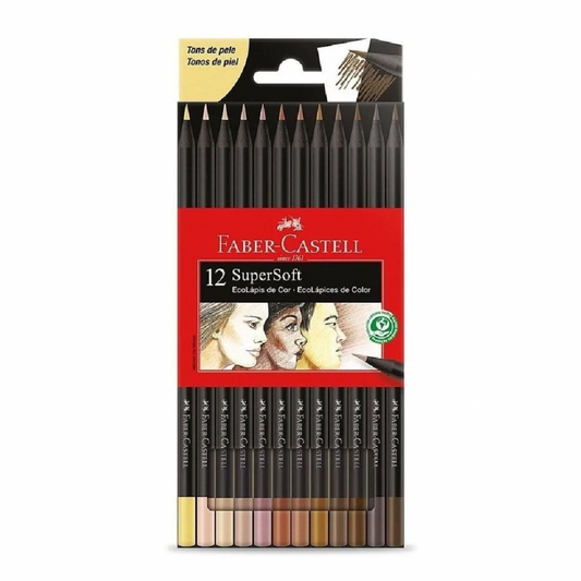 Lápices SuperSoft tonos piel c/12 Faber Castell