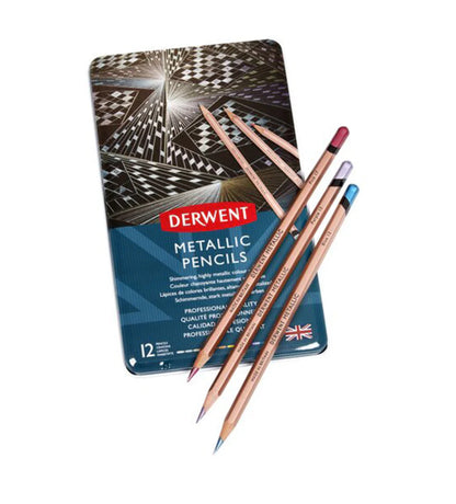 Lápices de colores Derwent Metallic c/12 piezas