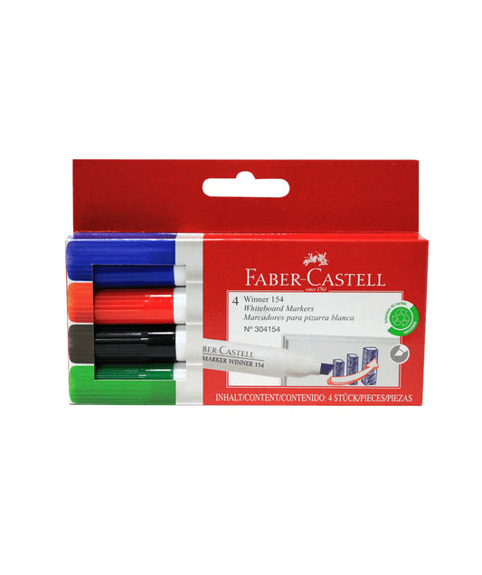 Paquete de marcadores para pizarrón c/4 Faber Castell