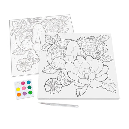 Set pinta por números flores Faber Castell