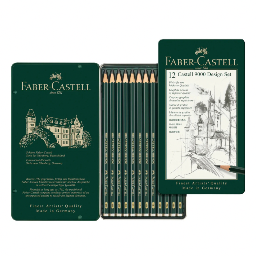 12 lápices de grafito Faber Castell 9000