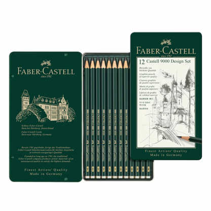 12 lápices de grafito Faber Castell 9000