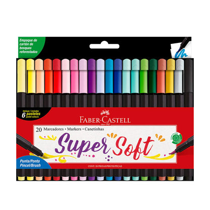 20 Plumones SuperSoft Faber Castell